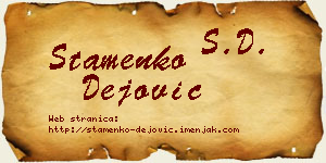 Stamenko Dejović vizit kartica